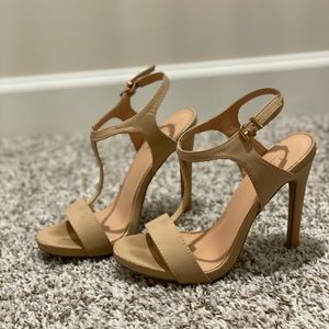 Glaze Ankle Strap Nude Heels